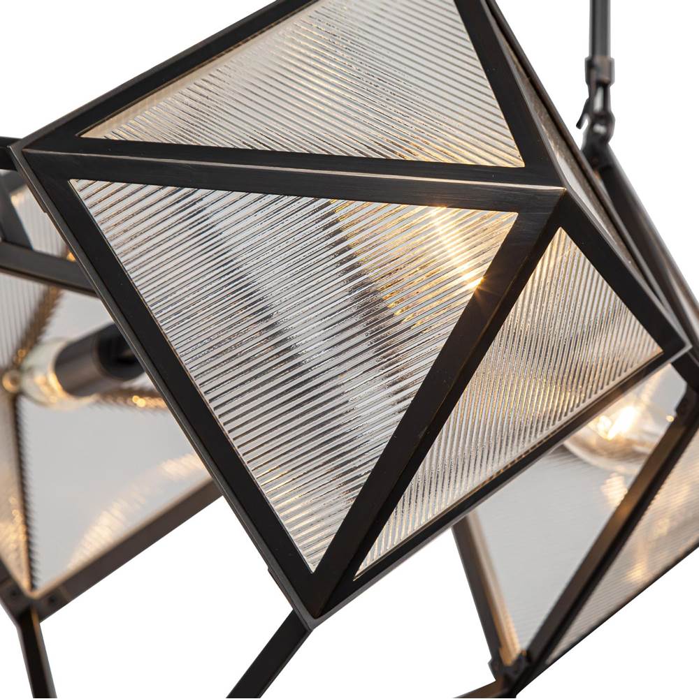 Alora Lighting CH332421UBCR Ribbed Glass,Urban Bronze Cairo 21-in Ribbed Glass/urban Bronze 4 Lights Chandeliers Image 3