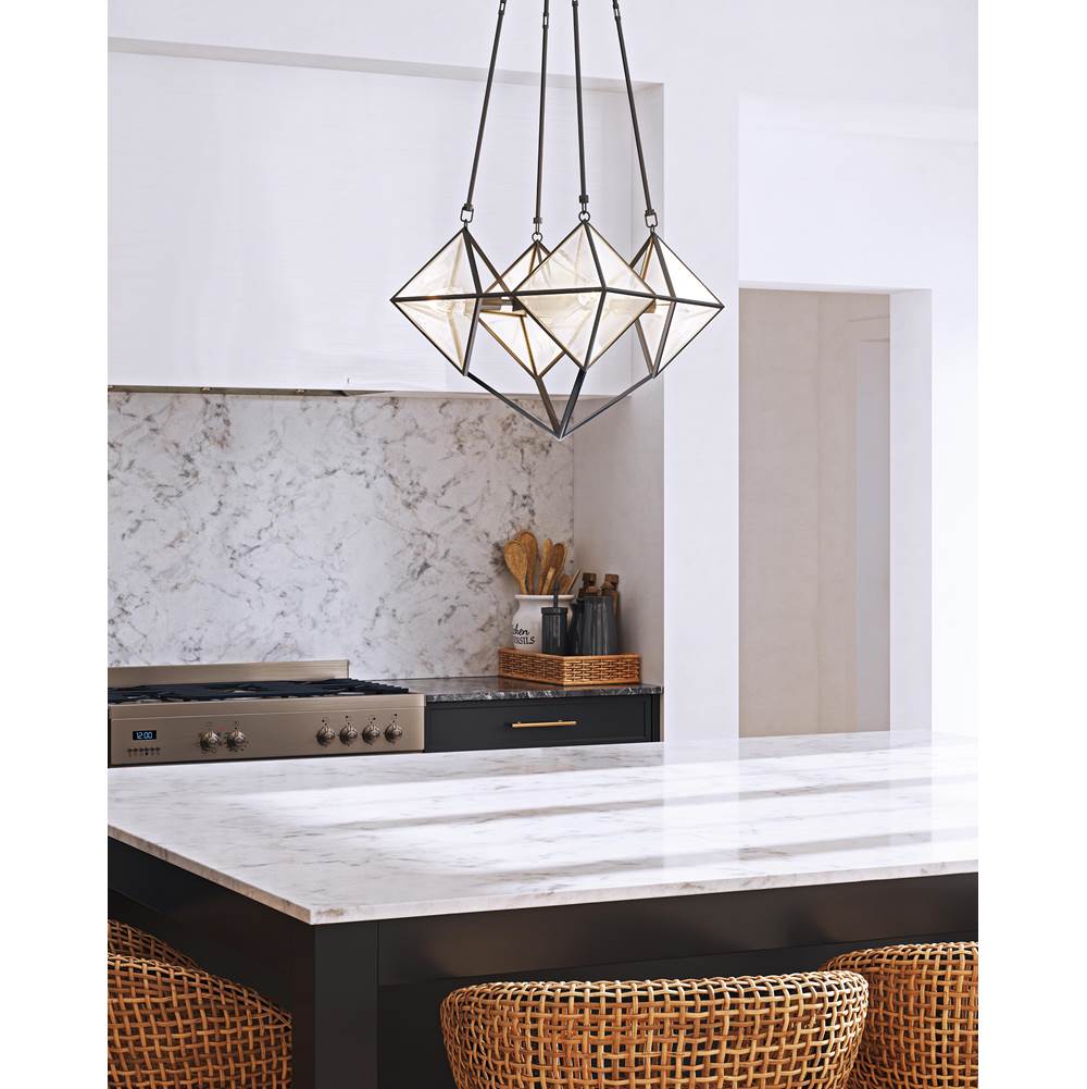 Alora Lighting CH332421UBCR Ribbed Glass,Urban Bronze Cairo 21-in Ribbed Glass/urban Bronze 4 Lights Chandeliers Image 2
