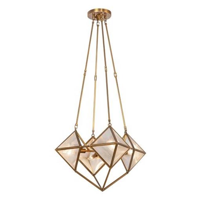 Alora Lighting Cairo 21-in Ribbed Glass/urban Bronze 4 Lights Chandeliers
