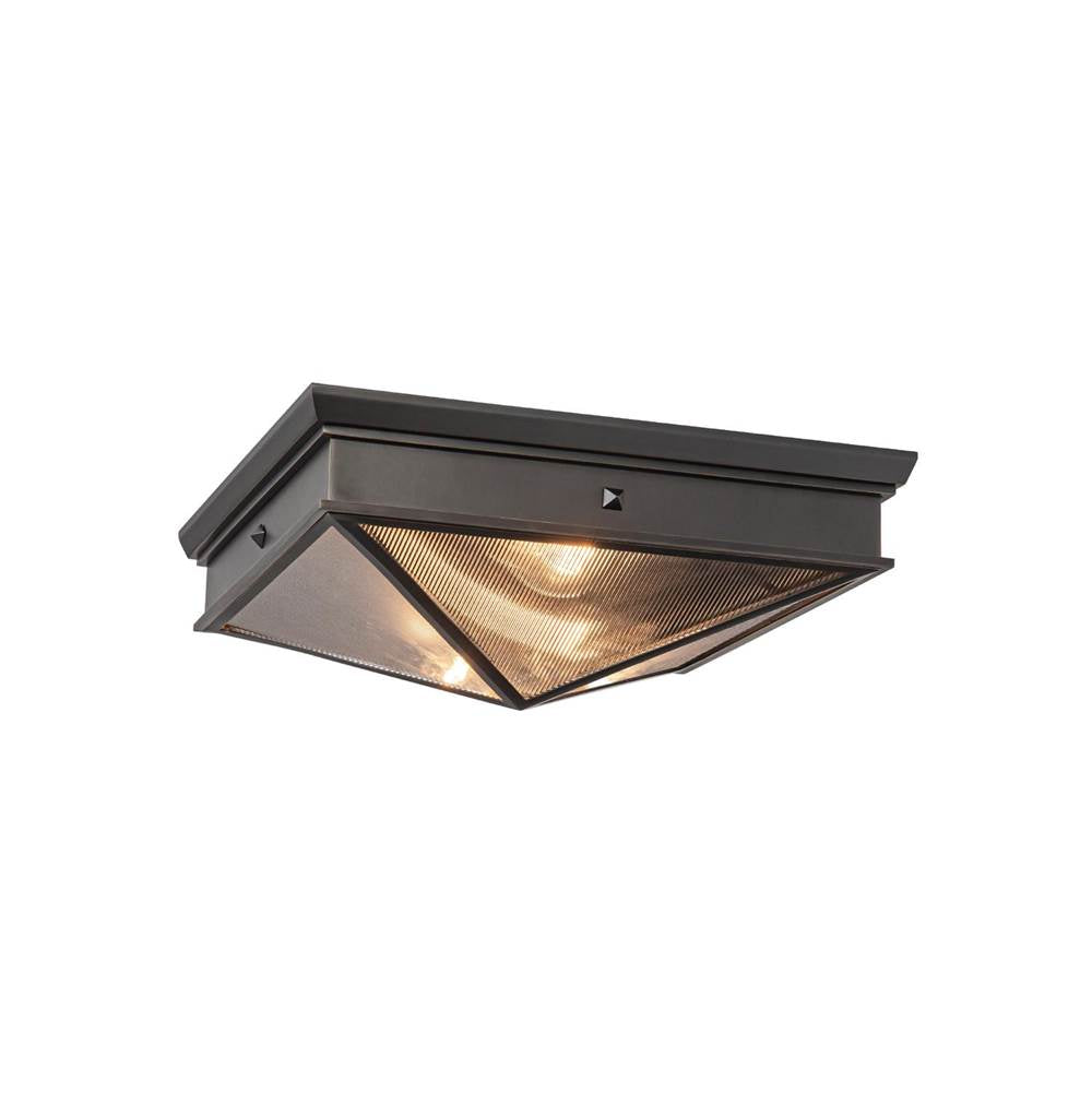 Alora Lighting FM332615UBCR Ribbed Glass,Urban Bronze Cairo 15-in Ribbed Glass/urban Bronze 2 Lights Flush Mount Image 1