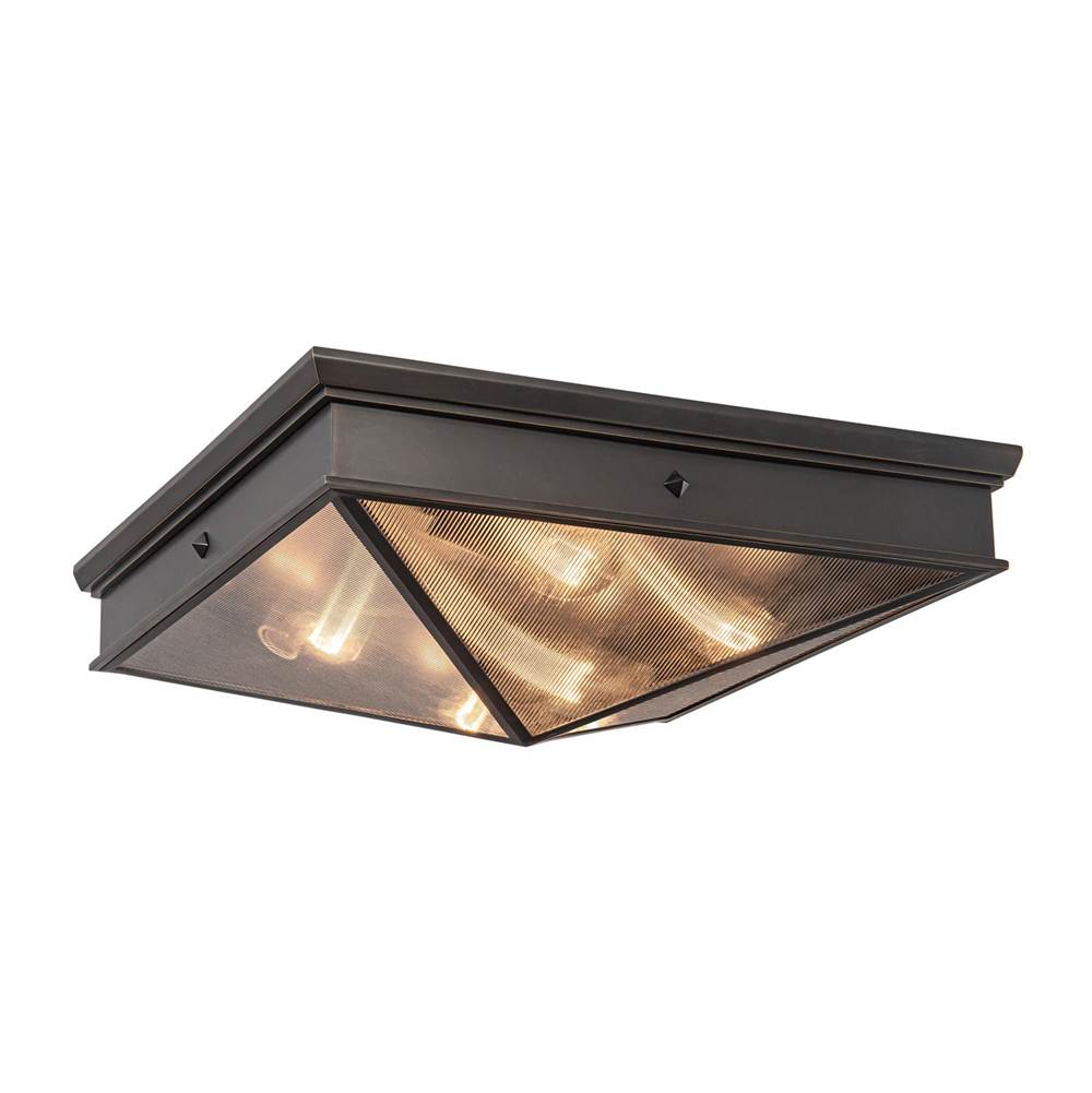 Alora Lighting FM332919UBCR Ribbed Glass,Urban Bronze Cairo 19-in Ribbed Glass/urban Bronze 4 Lights Flush Mount Image 1