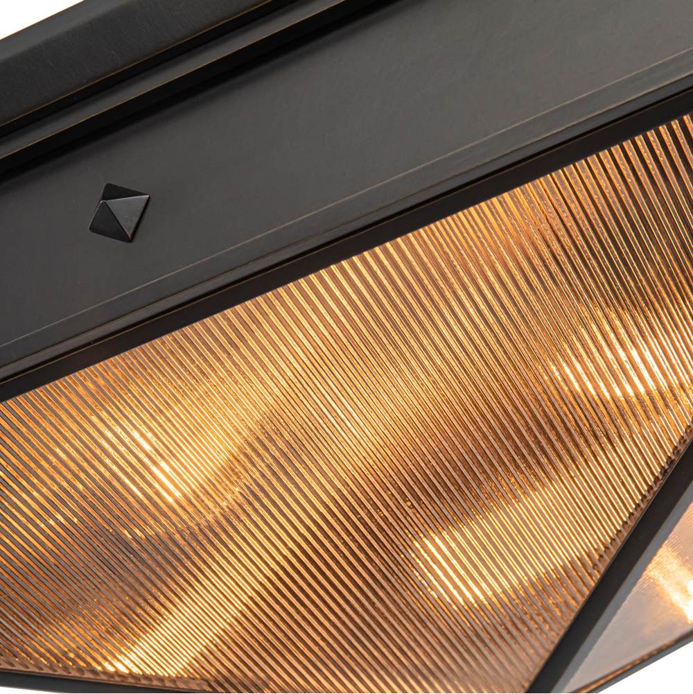 Alora Lighting Cairo 19-in Ribbed Glass/urban Bronze 4 Lights Flush Mount