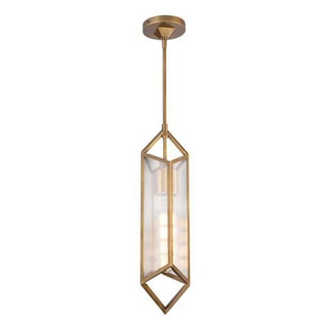 Alora Lighting Cairo 19-in Ribbed Glass/urban Bronze 1 Light Pendant