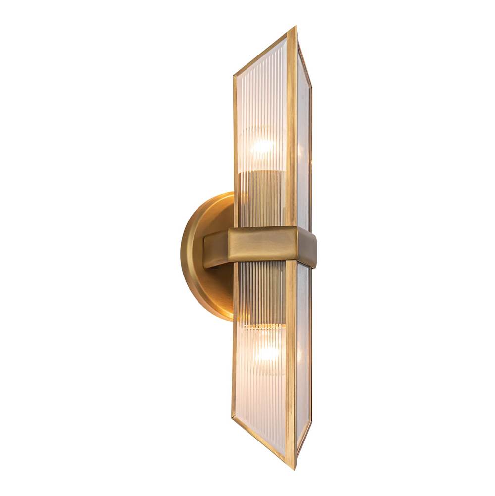Alora Lighting Cairo 15-in Ribbed Glass/urban Bronze 2 Lights Wall/vanity