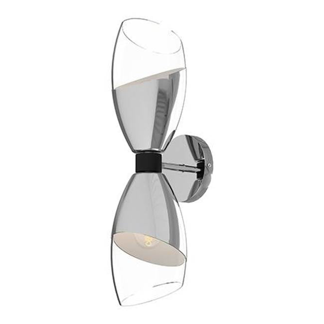 Alora Lighting Capri 5-in Chrome/clear Glass 2 Lights Wall/vanity