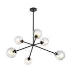 Alora Lighting CH549640MBCL Matte Black,Clear Glass Cassia 40-in Matte Black/clear Glass 6 Lights Chandelier Image 4