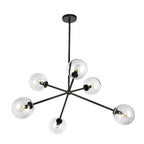 Alora Lighting CH549640MBCL Matte Black,Clear Glass Cassia 40-in Matte Black/clear Glass 6 Lights Chandelier Image 3