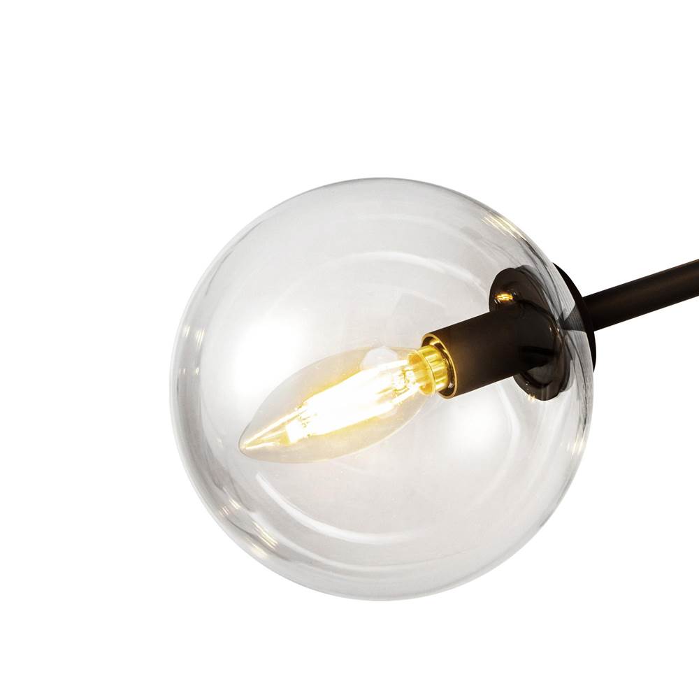 Alora Lighting CH549640MBCL Matte Black,Clear Glass Cassia 40-in Matte Black/clear Glass 6 Lights Chandelier Image 2