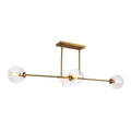 Alora Lighting LP549448AGCL Aged Gold,Clear Glass Cassia 48-in Aged Brass/clear Glass 4 Lights Linear Pendant Image 1