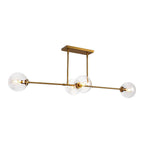 Alora Lighting LP549448AGCL Aged Gold,Clear Glass Cassia 48-in Aged Brass/clear Glass 4 Lights Linear Pendant Image 1