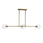 Alora Lighting Cassia 48-in Aged Brass/clear Glass 4 Lights Linear Pendant