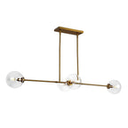 Alora Lighting LP549448AGCL Aged Gold,Clear Glass Cassia 48-in Aged Brass/clear Glass 4 Lights Linear Pendant Image 4