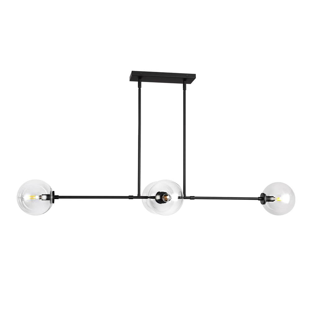 Alora Lighting Cassia 48-in Aged Brass/clear Glass 4 Lights Linear Pendant