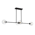 Alora Lighting LP549448MBCL Matte Black,Clear Glass Cassia 48-in Matte Black/clear Glass 4 Lights Linear Pendant Image 4