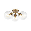 Alora Lighting SF549315AGCL Aged Gold,Clear Glass Cassia 15-in Aged Brass/clear Glass 3 Lights Semi-flush Image 1