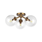 Alora Lighting Cassia 15-in Aged Brass/clear Glass 3 Lights Semi-flush