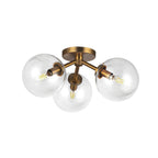 Alora Lighting SF549315AGCL Aged Gold,Clear Glass Cassia 15-in Aged Brass/clear Glass 3 Lights Semi-flush Image 3