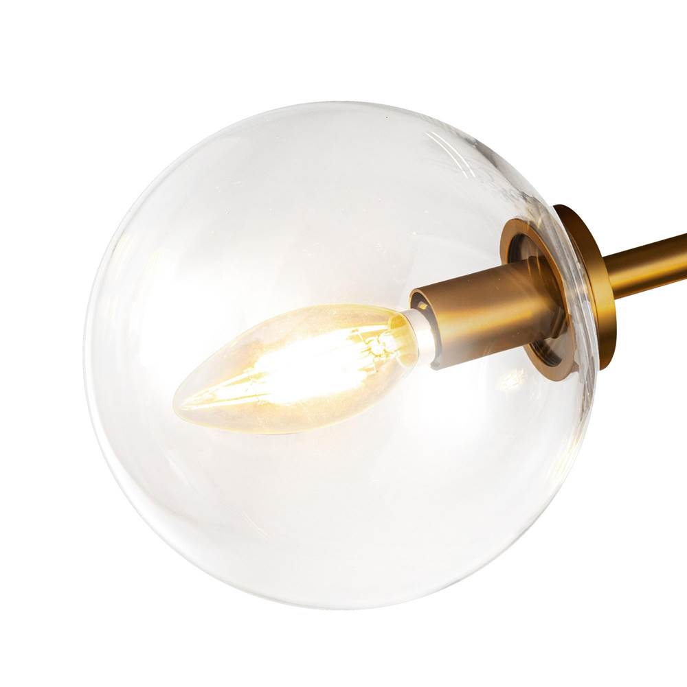 Alora Lighting SF549315AGCL Aged Gold,Clear Glass Cassia 15-in Aged Brass/clear Glass 3 Lights Semi-flush Image 2