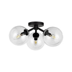 Alora Lighting Cassia 15-in Aged Brass/clear Glass 3 Lights Semi-flush