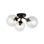 Alora Lighting SF549315MBCL Matte Black,Clear Glass Cassia 15-in Matte Black/clear Glass 3 Lights Semi-flush Image 3