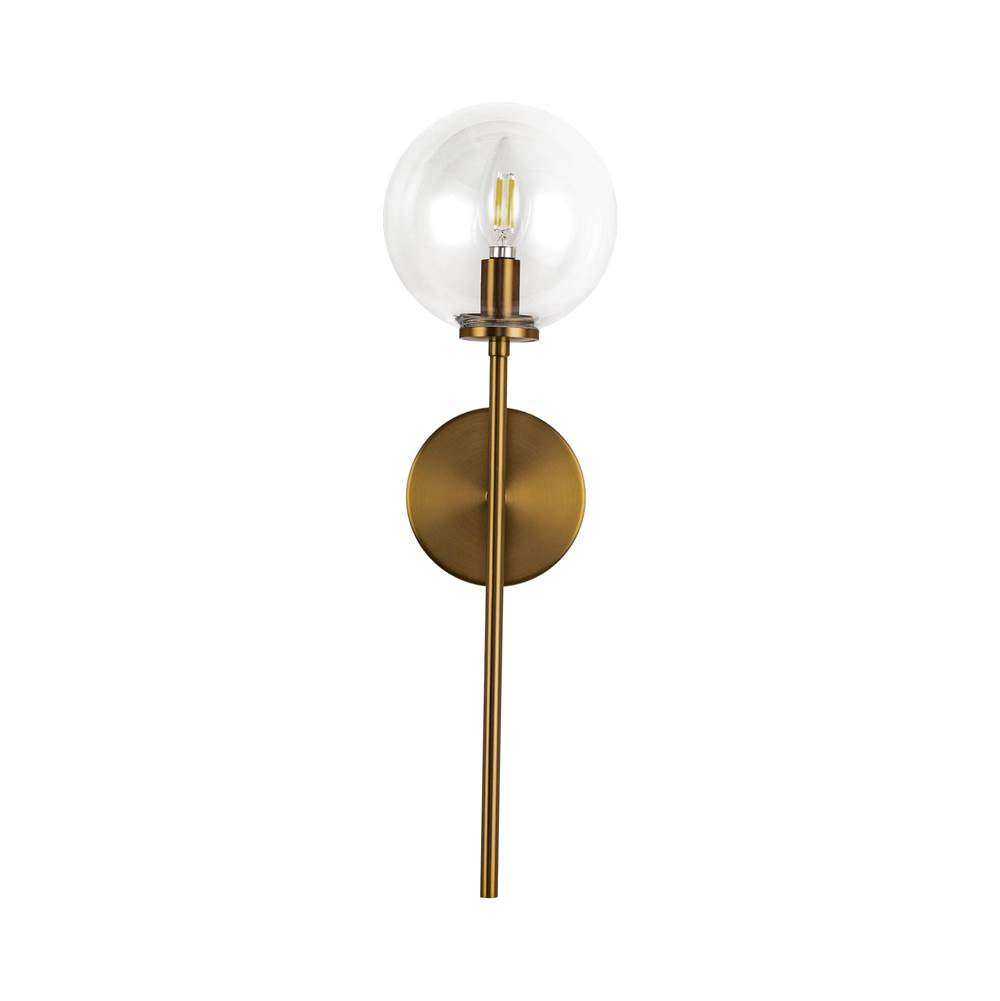 Alora Lighting WV549101AGCL Aged Gold,Clear Glass Cassia 1 Head Aged Brass/clear Glass 1 Light Wall Vanity Image 3