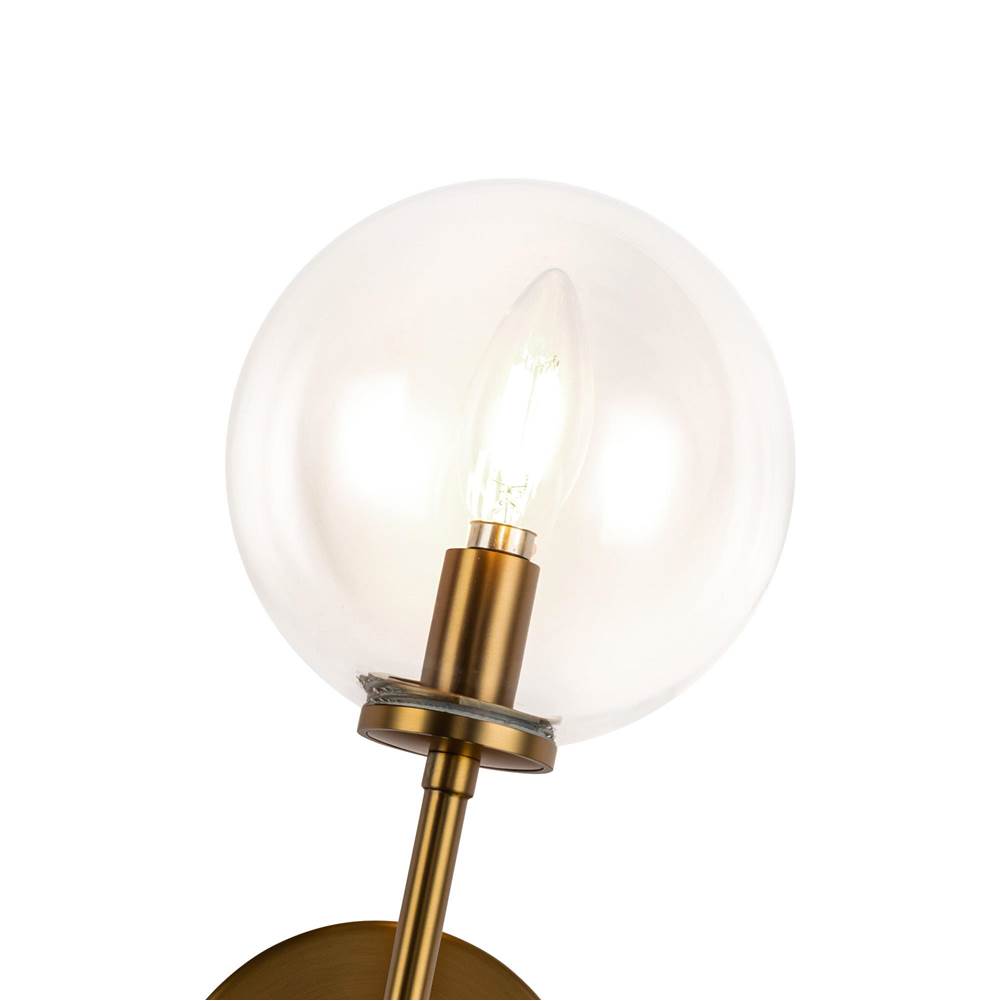 Alora Lighting WV549101AGCL Aged Gold,Clear Glass Cassia 1 Head Aged Brass/clear Glass 1 Light Wall Vanity Image 2