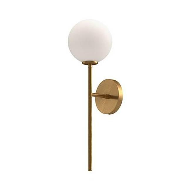 Alora Lighting Cassia 1 Head Aged Brass/clear Glass 1 Light Wall Vanity