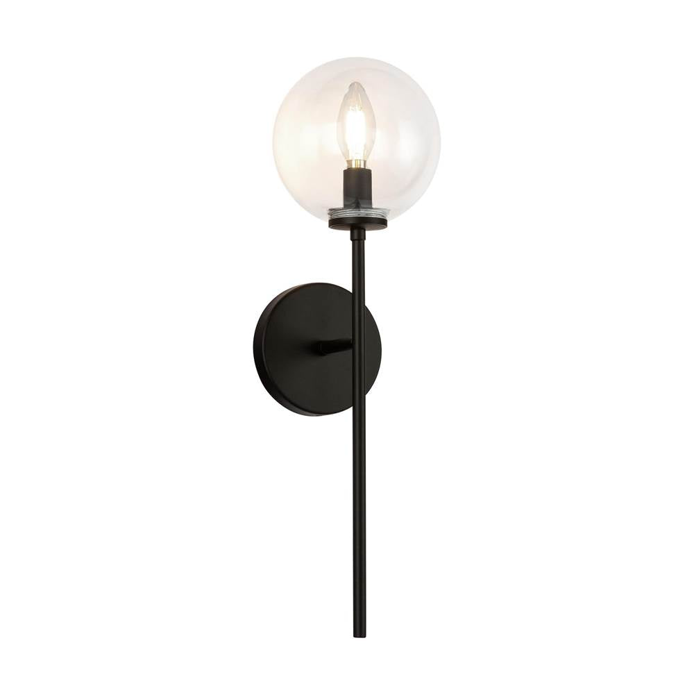 Alora Lighting WV549101MBCL Matte Black,Clear Glass Cassia 1 Head Matte Black/clear Glass 1 Light Wall Vanity Image 1