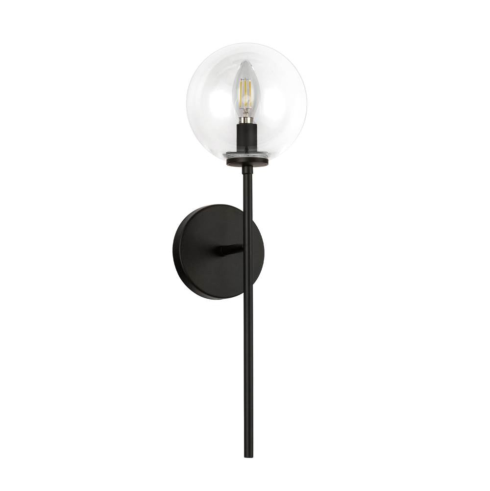 Alora Lighting WV549101MBCL Matte Black,Clear Glass Cassia 1 Head Matte Black/clear Glass 1 Light Wall Vanity Image 3