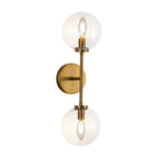 Alora Lighting WV549220AGCL Aged Gold,Clear Glass Cassia 20-in Aged Brass/clear Glass 2 Lights Wall Vanity Image 1
