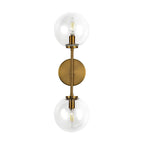 Alora Lighting Cassia 20-in Aged Brass/clear Glass 2 Lights Wall Vanity