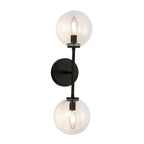Alora Lighting WV549220MBCL Matte Black,Clear Glass Cassia 20-in Matte Black/clear Glass 2 Lights Wall Vanity Image 4