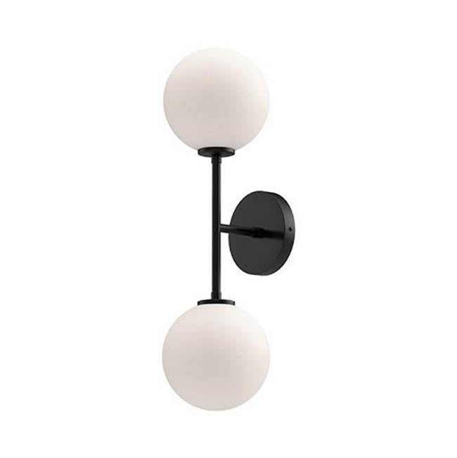 Alora Lighting Cassia 20-in Aged Brass/clear Glass 2 Lights Wall Vanity