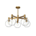 Alora Lighting Castilla 29-in Aged Gold/clear Glass 5 Lights Chandeliers