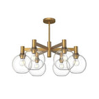 Alora Lighting Castilla 29-in Aged Gold/clear Glass 6 Lights Chandeliers