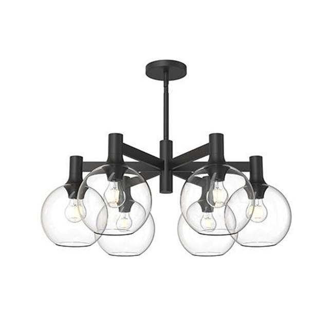 Alora Lighting Castilla 29-in Aged Gold/clear Glass 6 Lights Chandeliers
