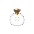 Alora Lighting Castilla 10-in Aged Gold/clear Glass 1 Light Flush Mount