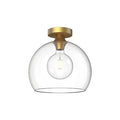 Alora Lighting Castilla 12-in Aged Gold/clear Glass 1 Light Flush Mount
