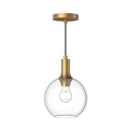 Alora Lighting Castilla 8-in Aged Gold/clear Glass 1 Light Pendant