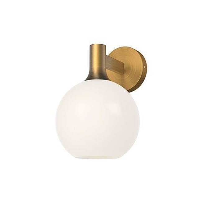 Alora Lighting Castilla 8-in Aged Gold/clear Glass 1 Light Wall/vanity