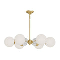 Alora Lighting Celia 30-in Brushed Gold/opal Glass 6 Lights Chandeliers