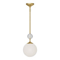 Alora Lighting Celia 8-in Brushed Gold/opal Glass 1 Light Pendant