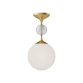 Alora Lighting Celia 8-in Brushed Gold/opal Glass 1 Light Semi Flush Mount