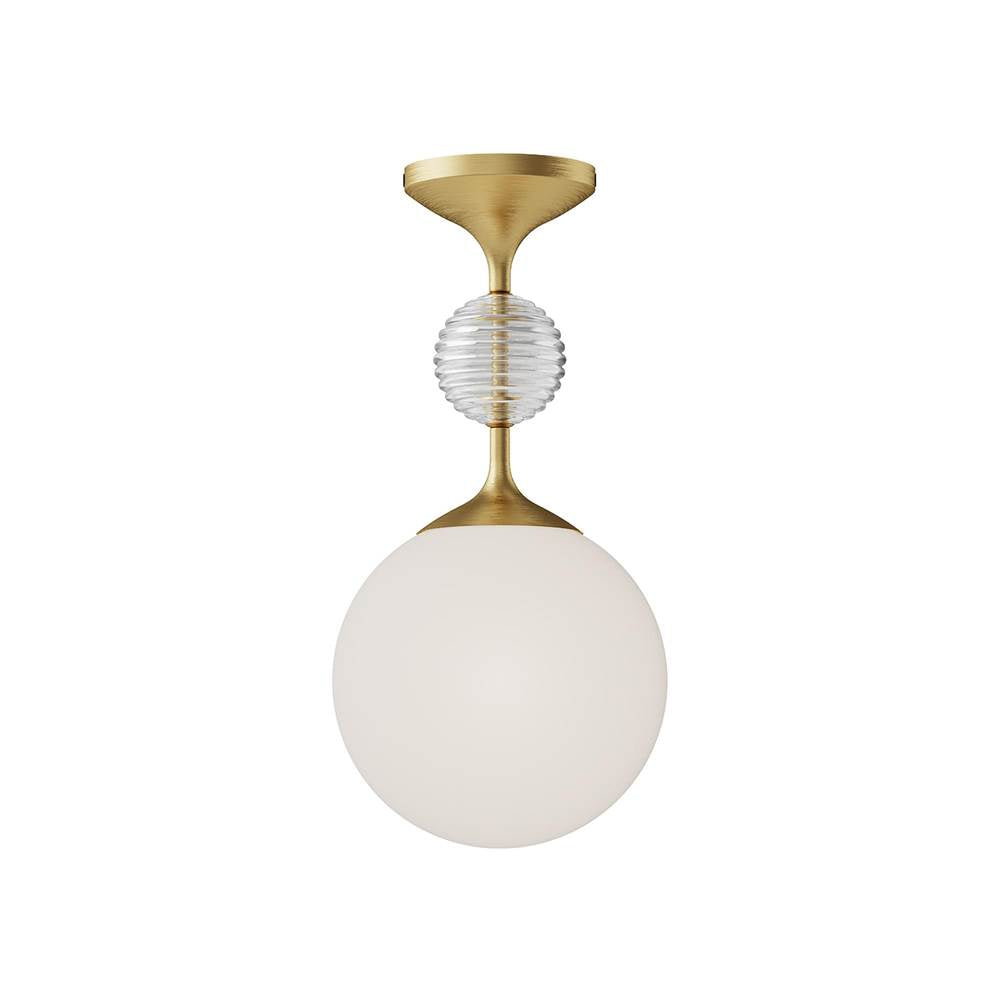 Alora Lighting Celia 8-in Brushed Gold/opal Glass 1 Light Semi Flush Mount