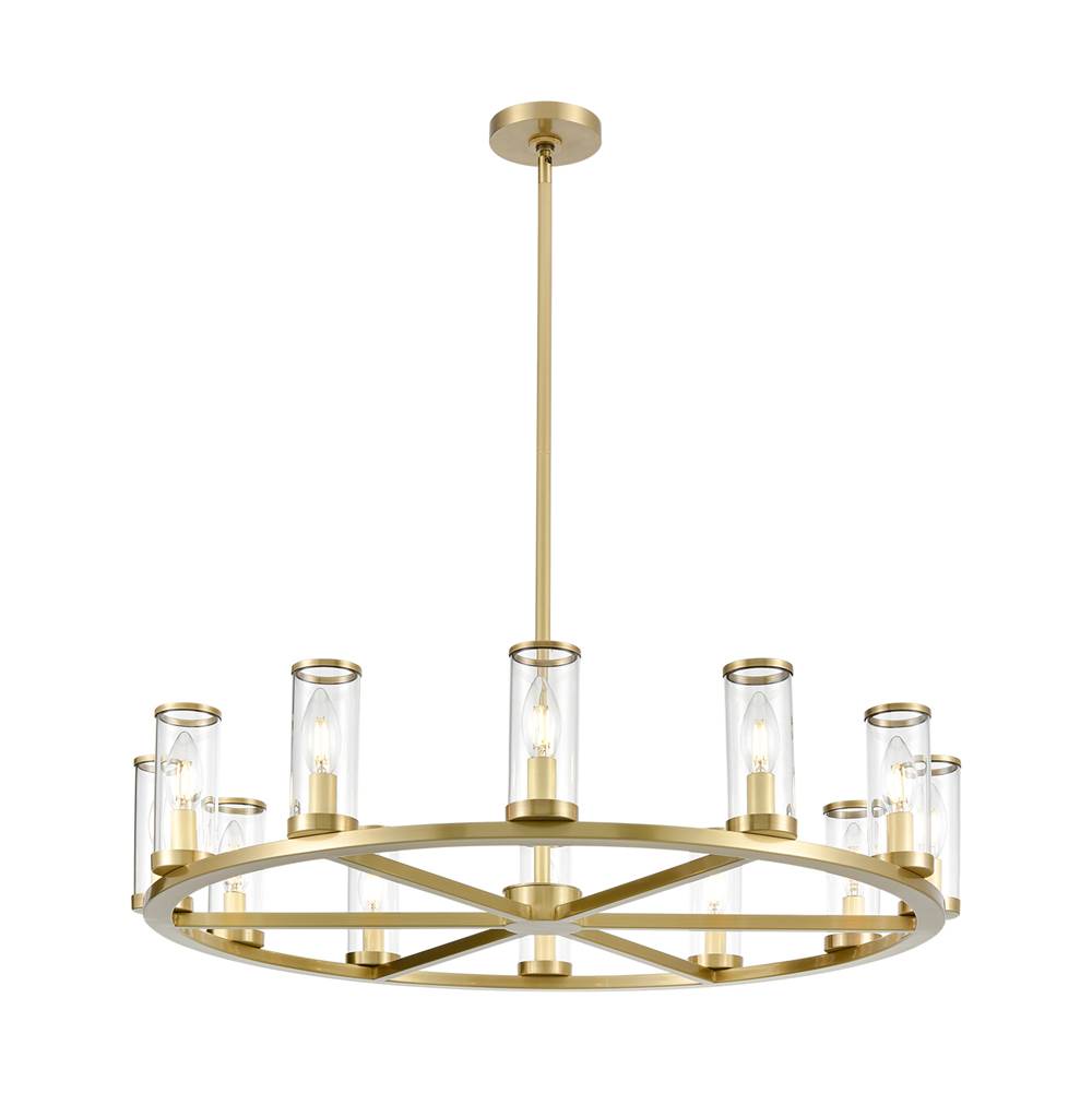 Alora Lighting Revolve Clear Glass/natural Brass 12 Lights Chandeliers