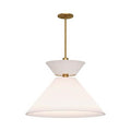 Alora Lighting Chapelle 22-in Aged Gold/white Linen 1 Light Pendant