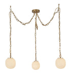 Alora Lighting Cherise 3-light Brushed Gold/glossy Ribbed Opal Glass Socket Multi Pendant