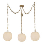 Alora Lighting Cherise 3-light Brushed Gold/glossy Ribbed Opal Glass Socket Multi Pendant