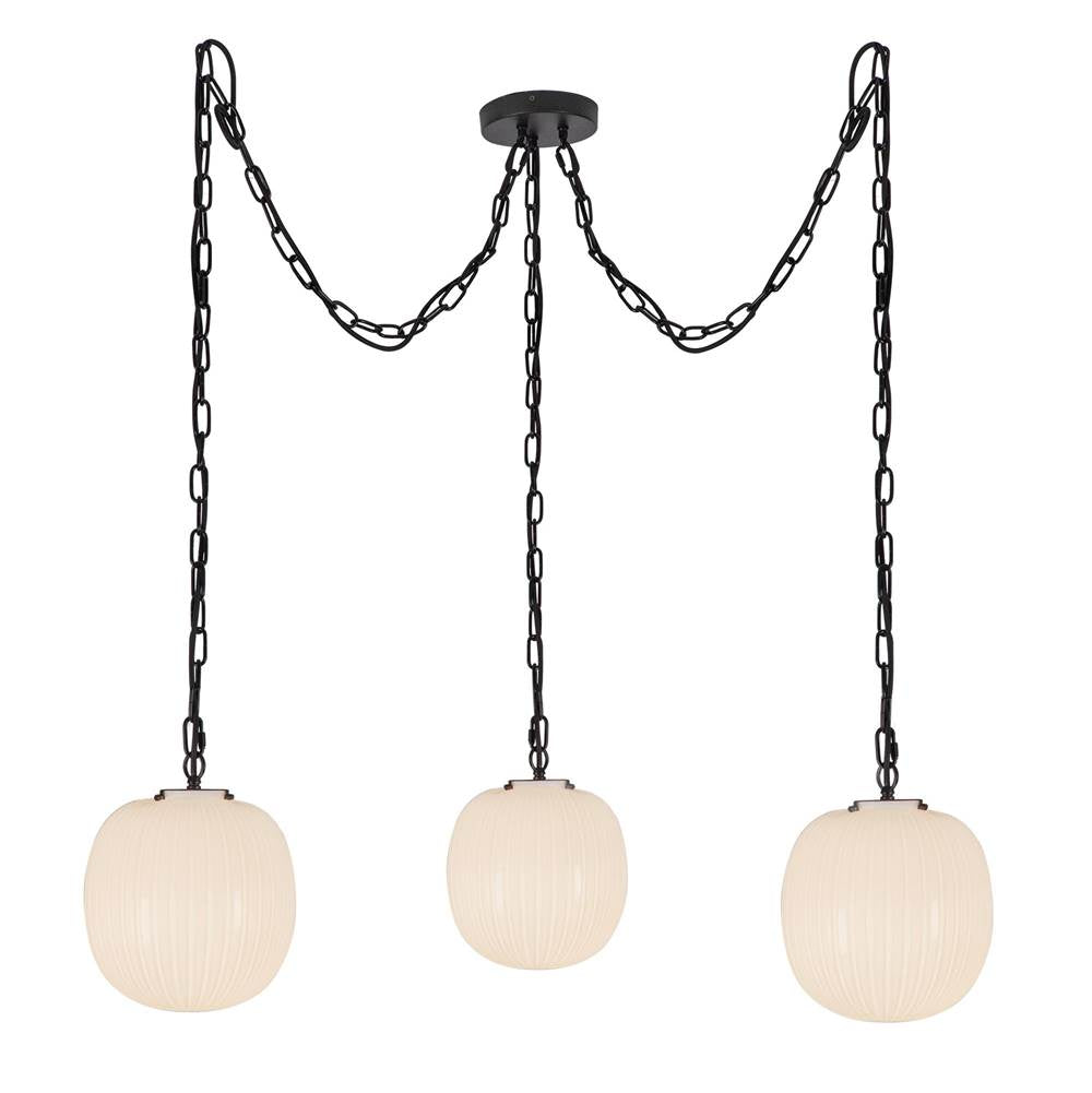 Alora Lighting Cherise 3-light Brushed Gold/glossy Ribbed Opal Glass Socket Multi Pendant