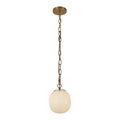 Alora Lighting PD579107BGGR Brushed Gold,Glossy Ribbed Opal Glass Cherise 7-in Brushed Gold/glossy Ribbed Opal Glass Socket Pendant Image 1